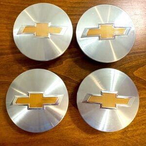 Chevrolet Silver and Gold Wheel Center Caps